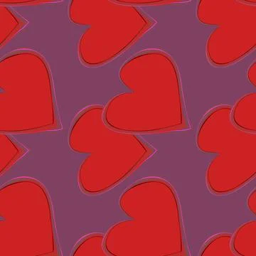 Seamless pattern, endless texture on a square background - stylized hearts in Stock Illustration