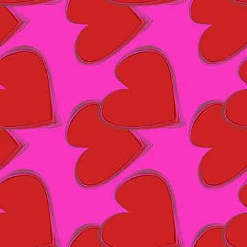 Seamless pattern, endless texture on a square background - stylized hearts in イラスト素材