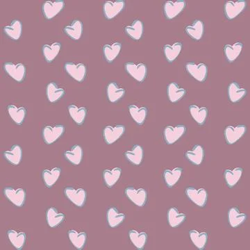 Seamless pattern, endless texture on a square background - stylized hearts -  Illustrazione stock