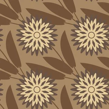 Seamless pattern, endless texture on a square background - stylized flowers - Illustrazione stock