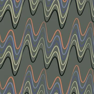 A seamless pattern, endless texture on a square background - waves of electri Stock Illustration
