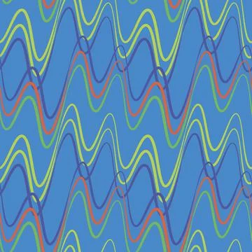 A seamless pattern, endless texture on a square background - waves of electri Illustrazione stock