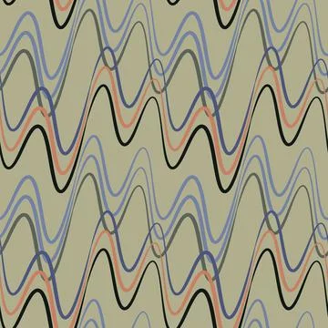 A seamless pattern, endless texture on a square background - waves of electri Illustrazione stock