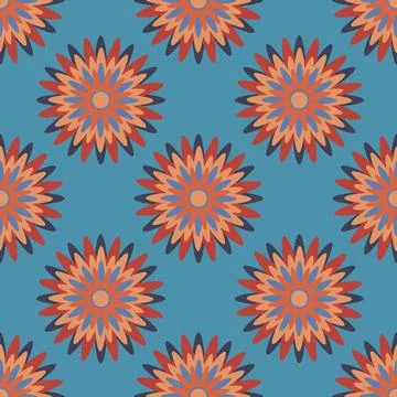 Seamless pattern, endless texture on a square background - stylized snowflake Stock Illustration