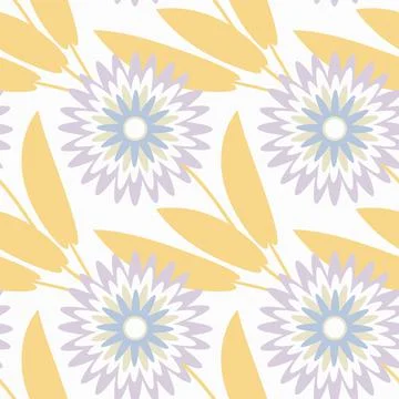 Seamless pattern, endless texture on a square background - stylized flowers - Stock-Illustration