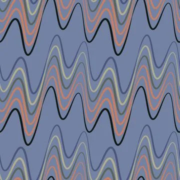 A seamless pattern, endless texture on a square background - waves of electri Stock Illustration