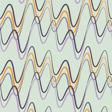 A seamless pattern, endless texture on a square background - waves of electri Stock Illustration