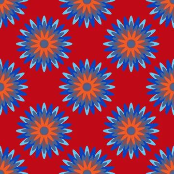 Seamless pattern, endless texture on a square background - stylized snowflake Stock Illustration