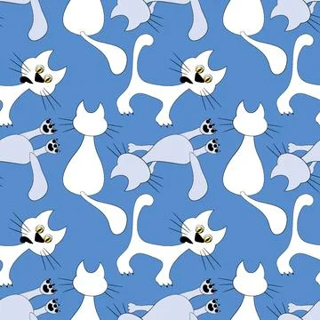 Seamless pattern, endless texture on a square background - stylized colored c Stock Illustration