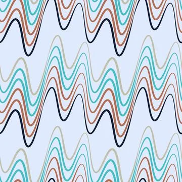 A seamless pattern, endless texture on a square background - waves of electri Illustrazione stock