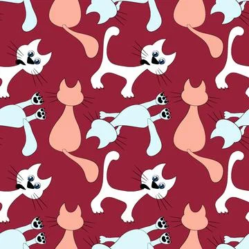 Seamless pattern, endless texture on a square background - stylized colored c Stock Illustration
