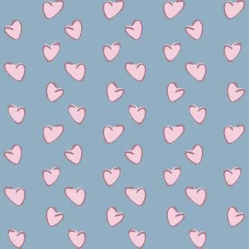 Seamless pattern, endless texture on a square background - stylized hearts -  Illustrazione stock