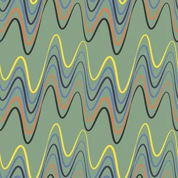 A seamless pattern, endless texture on a square background - waves of electri Illustrazione stock