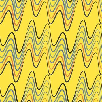 A seamless pattern, endless texture on a square background - waves of electri Illustrazione stock