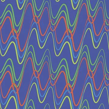 A seamless pattern, endless texture on a square background - waves of electri Illustrazione stock