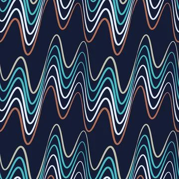 A seamless pattern, endless texture on a square background - waves of electri Stock Illustration
