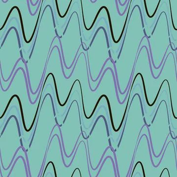 A seamless pattern, endless texture on a square background - waves of electri Illustrazione stock