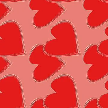 Seamless pattern, endless texture on a square background - stylized hearts in Illustrazione stock