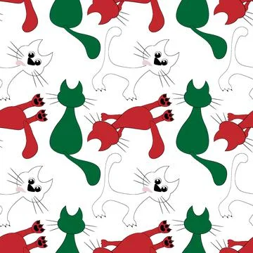 Seamless pattern, endless texture on a square background - stylized colored c Stock Illustration