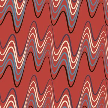 A seamless pattern, endless texture on a square background - waves of electri 스톡 일러스트