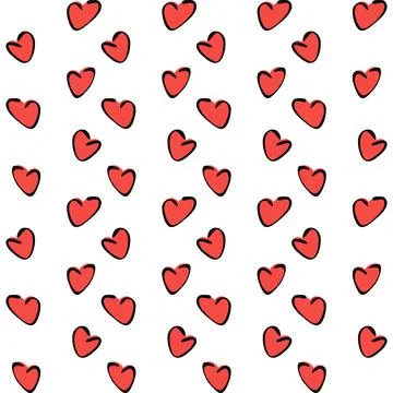 Seamless pattern, endless texture on a square background - stylized hearts -  Stock Illustration