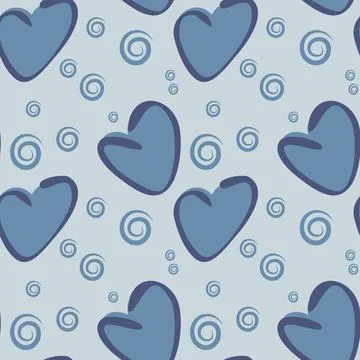 Seamless pattern, endless texture on a square background - stylized hearts -  Stock Illustration