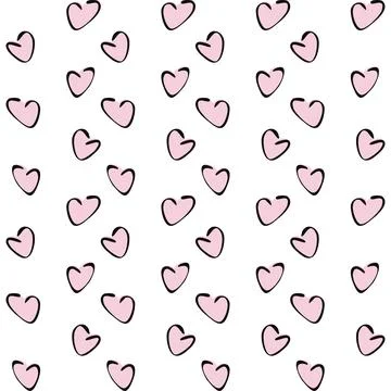 Seamless pattern, endless texture on a square background - stylized hearts -  Illustrazione stock