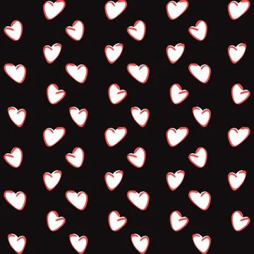 Seamless pattern, endless texture on a square background - stylized hearts -  Stock Illustration