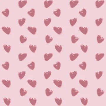 Seamless pattern, endless texture on a square background - stylized hearts -  Illustrazione stock