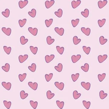 Seamless pattern, endless texture on a square background - stylized hearts -  스톡 일러스트