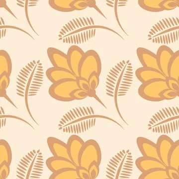 Seamless pattern, endless texture - stylized flowers - graphics. Plants. Desi Stock Illustration