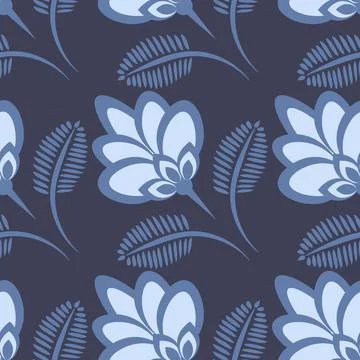 Seamless pattern, endless texture - stylized flowers - graphics. Plants. Desi Stock Illustration
