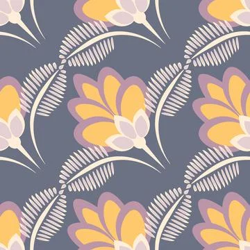 Seamless pattern, endless texture - stylized flowers - graphics. Plants. Desi Illustrazione stock