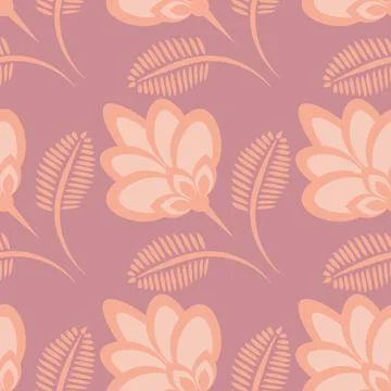 Seamless pattern, endless texture - stylized flowers - graphics. Plants. Desi Stock Illustration