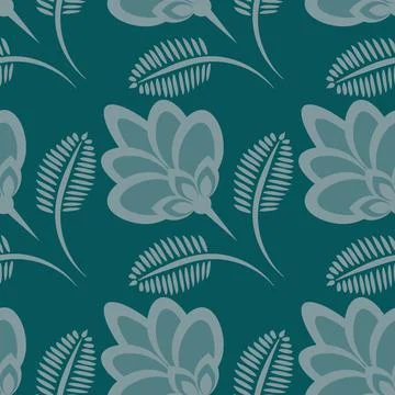 Seamless pattern, endless texture - stylized flowers - graphics. Plants. Desi Stock Illustration