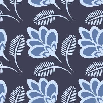 Seamless pattern, endless texture - stylized flowers - graphics. Plants. Desi Stock Illustration