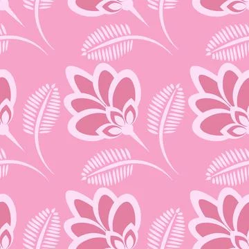 Seamless pattern, endless texture - stylized flowers - graphics. Plants. Desi Stock Illustration