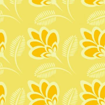 Seamless pattern, endless texture - stylized flowers - graphics. Plants. Desi Stock Illustration