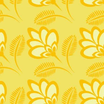 Seamless pattern, endless texture - stylized flowers - graphics. Plants. Desi Stock Illustration