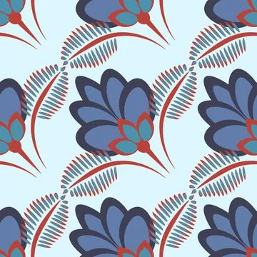 Seamless pattern, endless texture - stylized flowers - graphics. Plants. Desi Stock Illustration