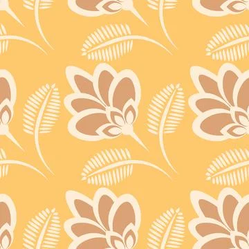 Seamless pattern, endless texture - stylized flowers - graphics. Plants. Desi Stock Illustration