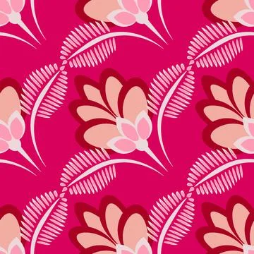 Seamless pattern, endless texture - stylized flowers - graphics. Plants. Desi Stock Illustration