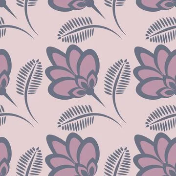 Seamless pattern, endless texture - stylized flowers - graphics. Plants. Desi Illustrazione stock