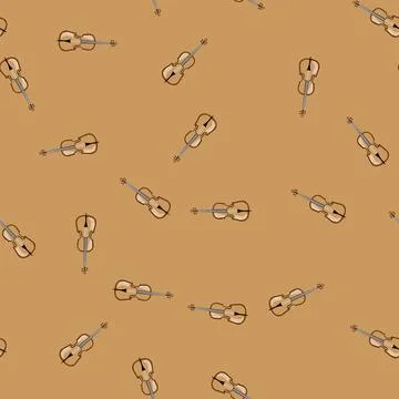Seamless pattern endpin cello cartoon vector Stockillustratie