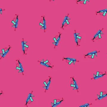 Seamless pattern energy blaster gun cartoon vector Illustrazione stock