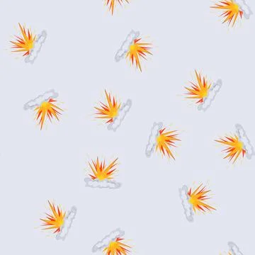 Seamless pattern energy explosion effect cartoon vector Stock Illustration