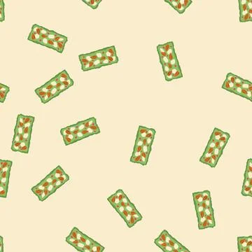 Seamless pattern energy granola bar cartoon vector Stock Illustration