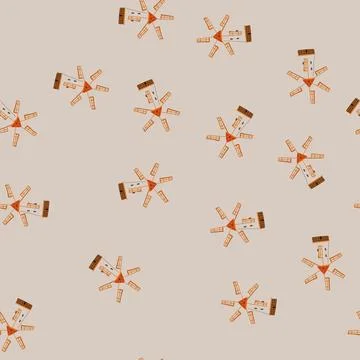 Seamless pattern energy mill farm cartoon vector Stock Illustration