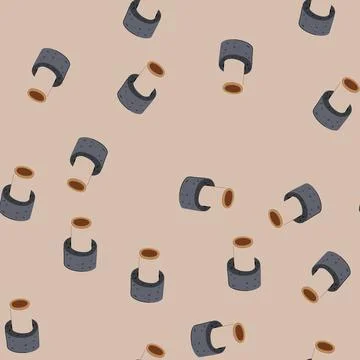 Seamless pattern energy pipe insulation cartoon vector Stock Illustration