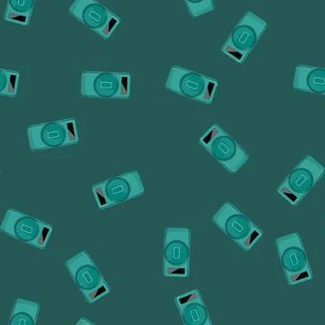 Seamless pattern energy power bank cartoon vector Stock Illustration